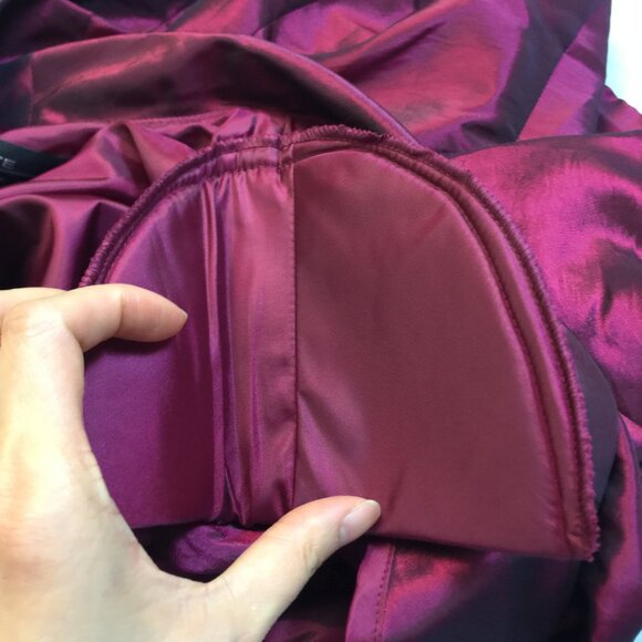 Alex Evenings Jacket Blazer Wrap Top XLP Woman's Petite Maroon Shiny 3/4 Sleeve - Picture 9 of 14